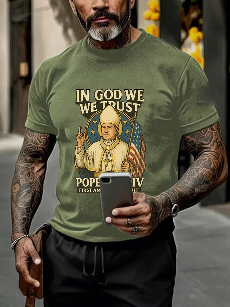 Men'S In God We Trust Pope Leo Xiv 8th May 2025 Printed T-Shirt