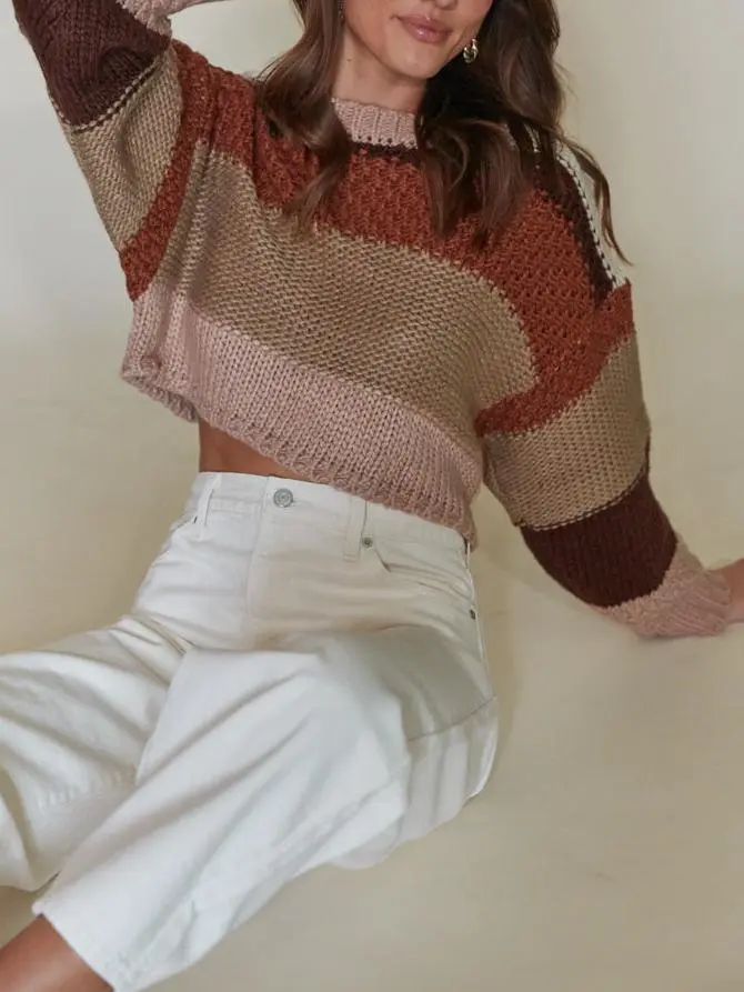 Cropped Striped Sweater