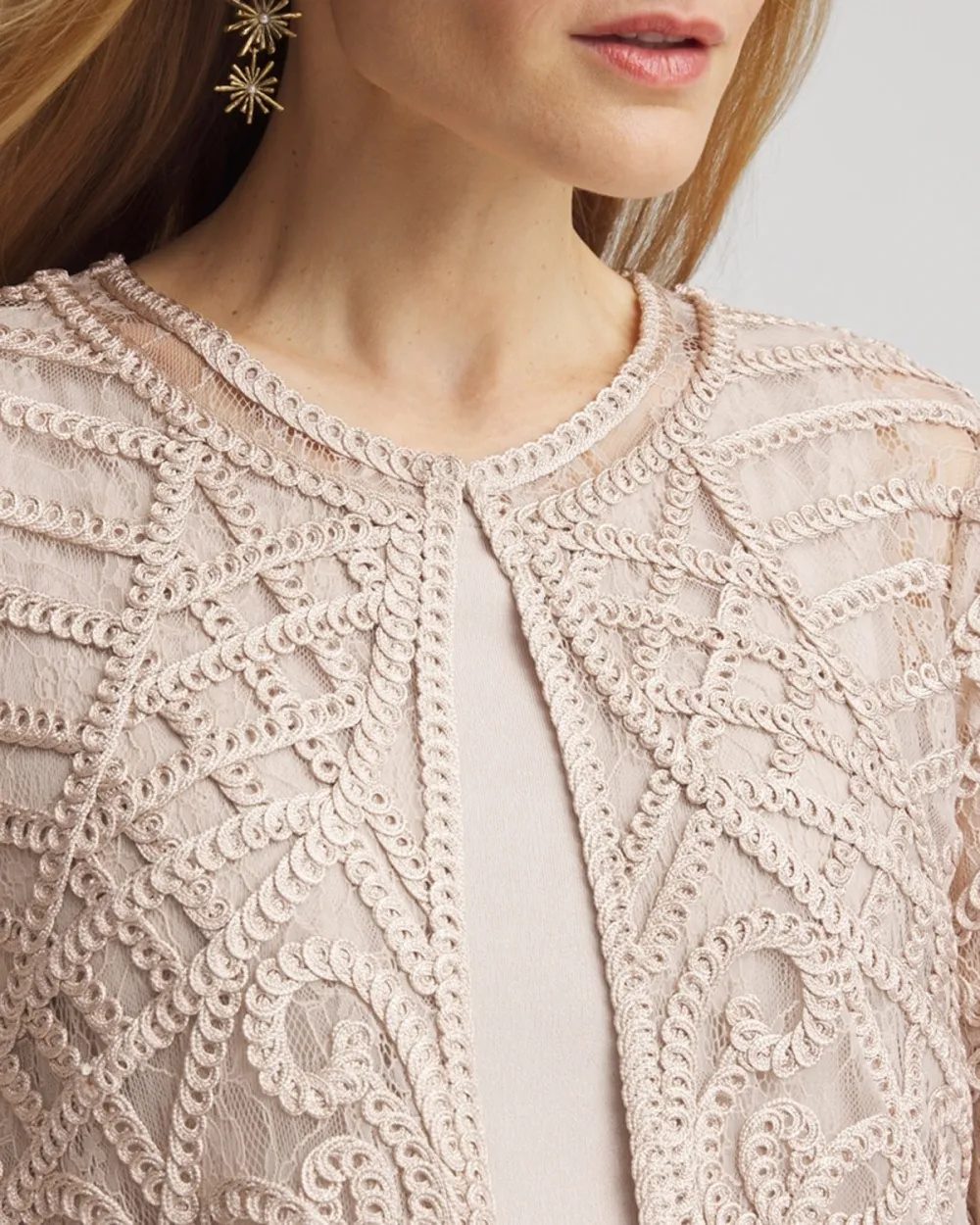 Embroidered Lace Long Sleeve Jacket