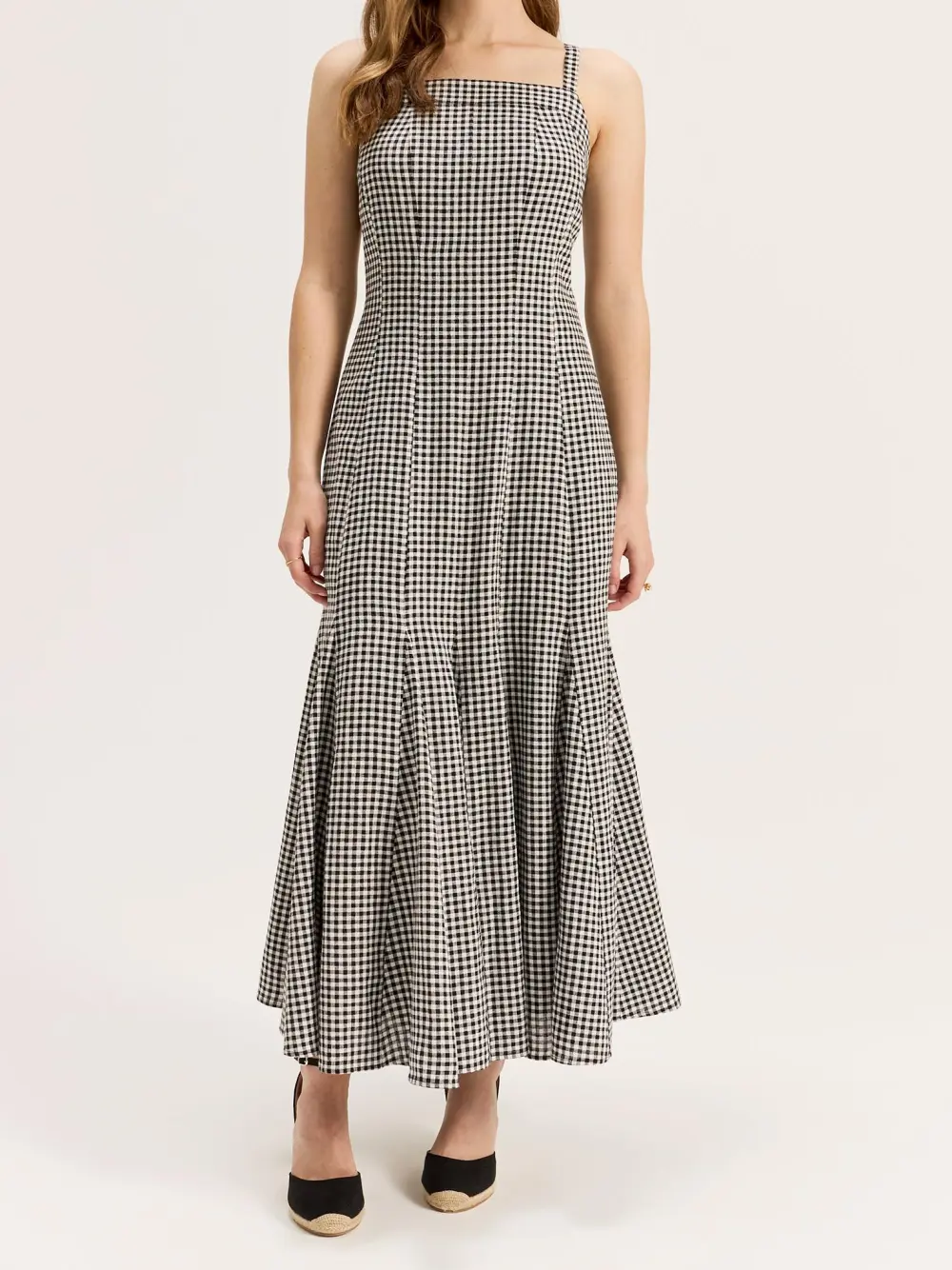 Black Plaid Maxi Dresses