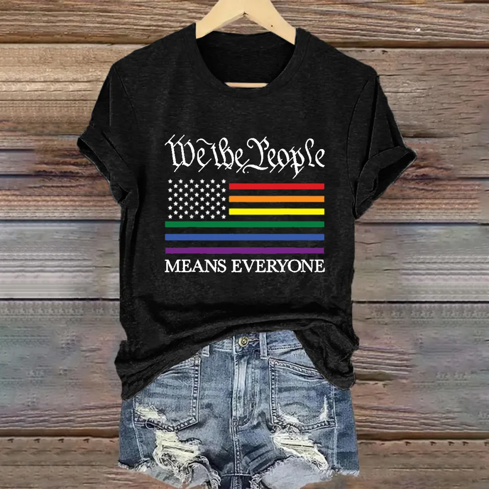 Women'S USA LGBT Equality We The People Means Everyone T Shirt