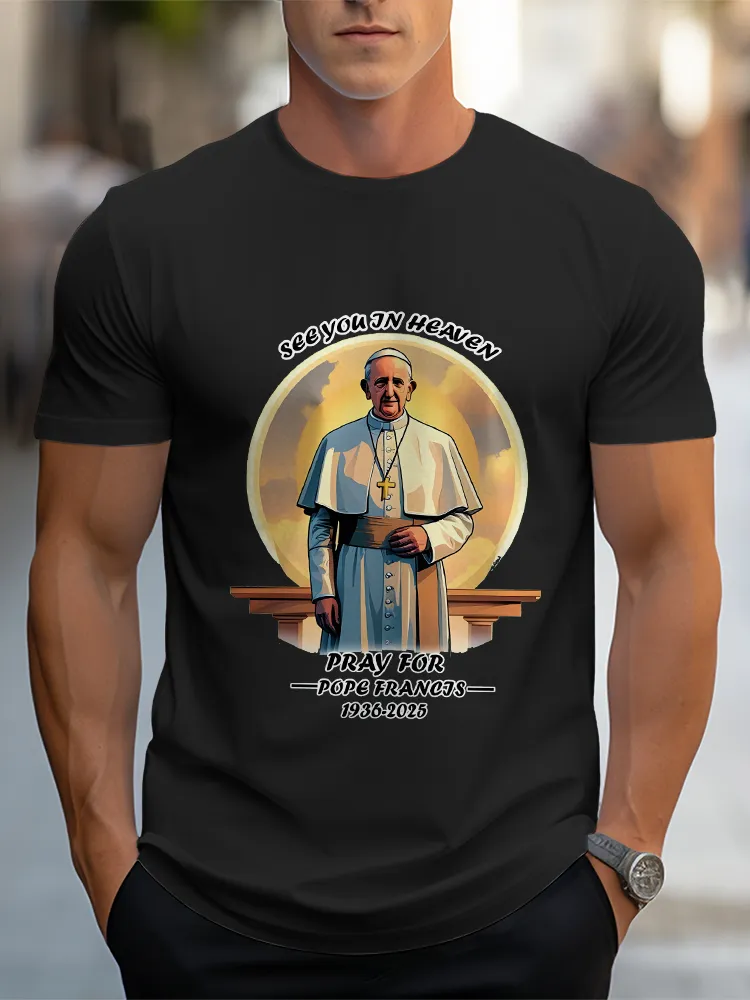Men'S See You In Heaven Pray For Pf 1936-2025 Short Sleeve Round Neck Pure Cotton T-Shirt
