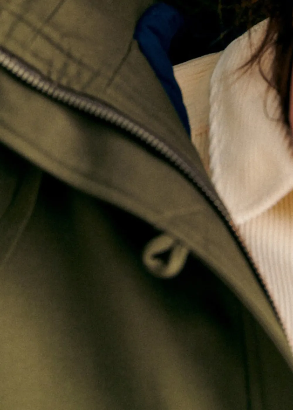 Khaki Quilted Hooded Parka