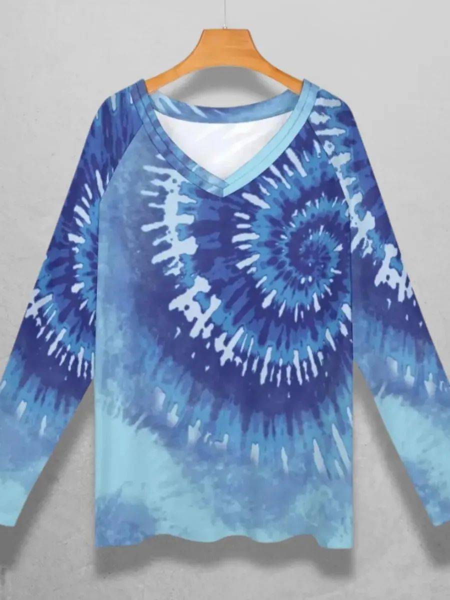 Ombre Tie-Dye Long Sleeve Top