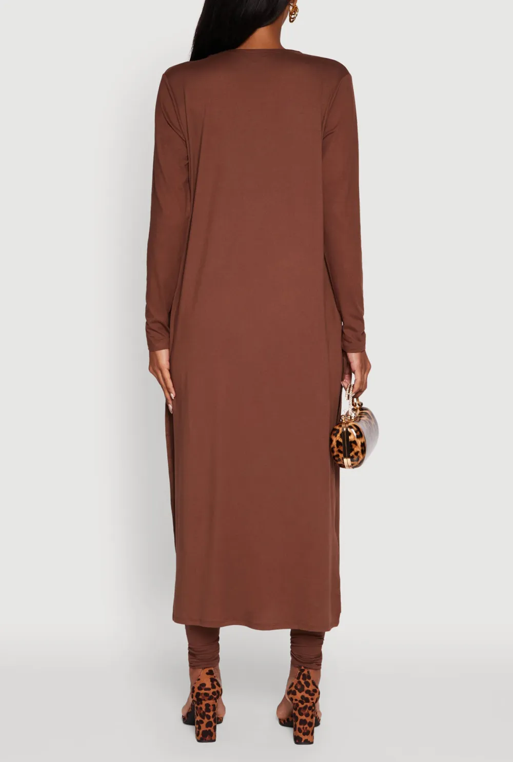 Solid Color Long Cardigan