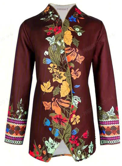 zolucky Fashion Black Stand Collar Cotton-Blend Casual Knit coat