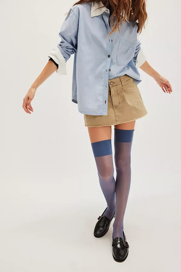 Denim Mini Skirt with Cargo Pockets