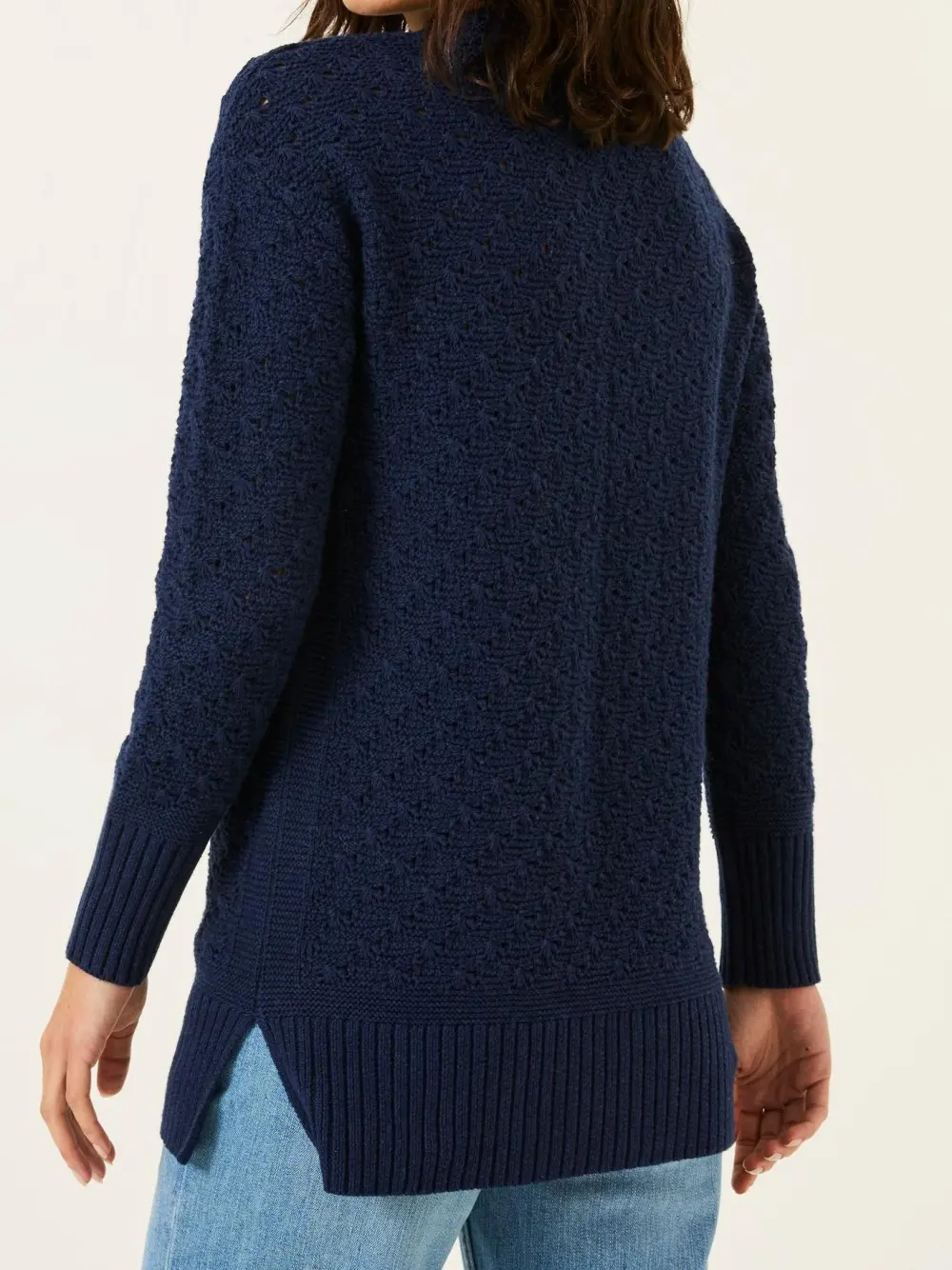 Navy Farryn Knitted 100% Cotton Knitted Jumper