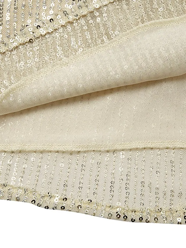 Women's Plus Size Shirt Blouse Silver Gold Plain Sparkly Sequins Half Sleeve Party Date Vacation Vintage Fashion Streetwear V Neck Regular Fit Summer Spring