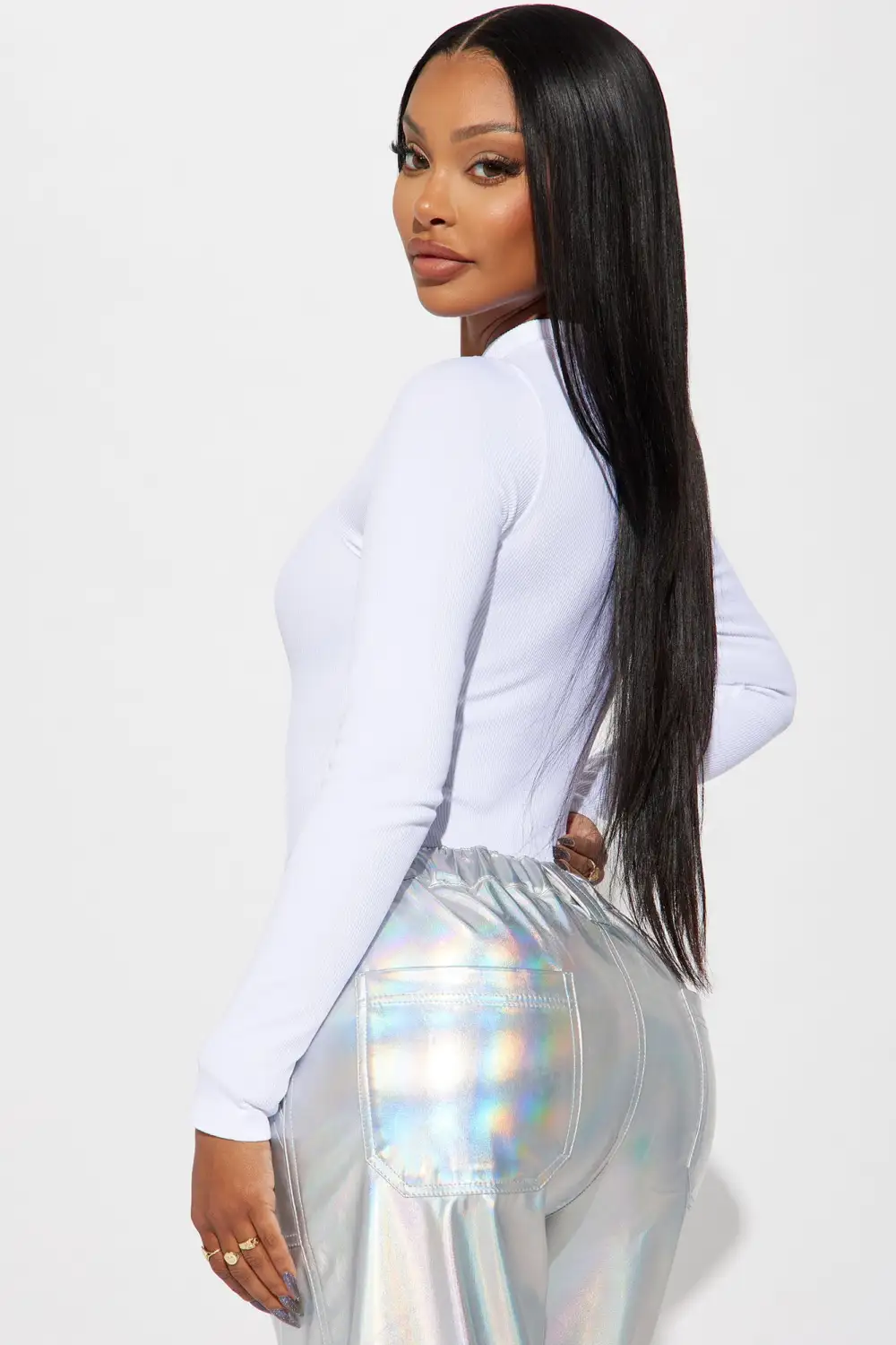 Marena Long Sleeve Bodysuit - White