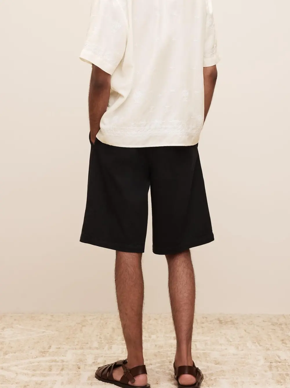 Men's Black Cotton Stretch Shorts