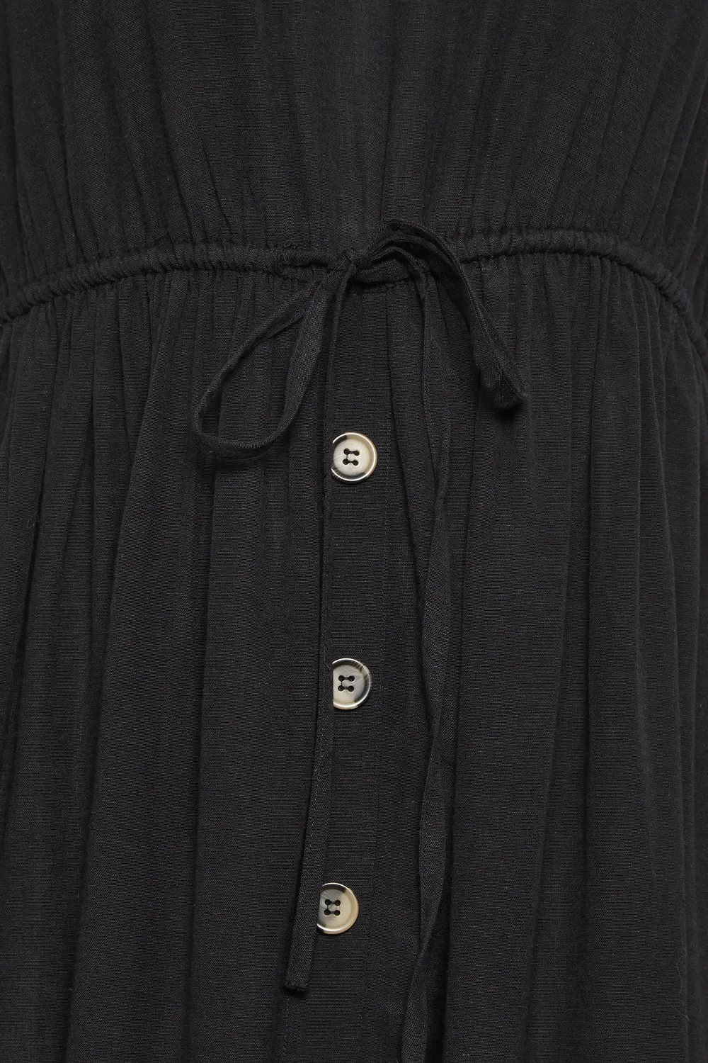 YOURS Curve Black Frill Sleeve Linen Maxi Dress