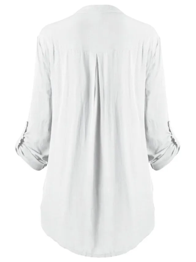 Women's Shirt Tunic Shirts Black White Wine Solid Color Floral Florals Lace Lace Trims Long Sleeve Daily Weekend Streetwear Casual Shirt Collar Regular Fit Spring Fall Winter