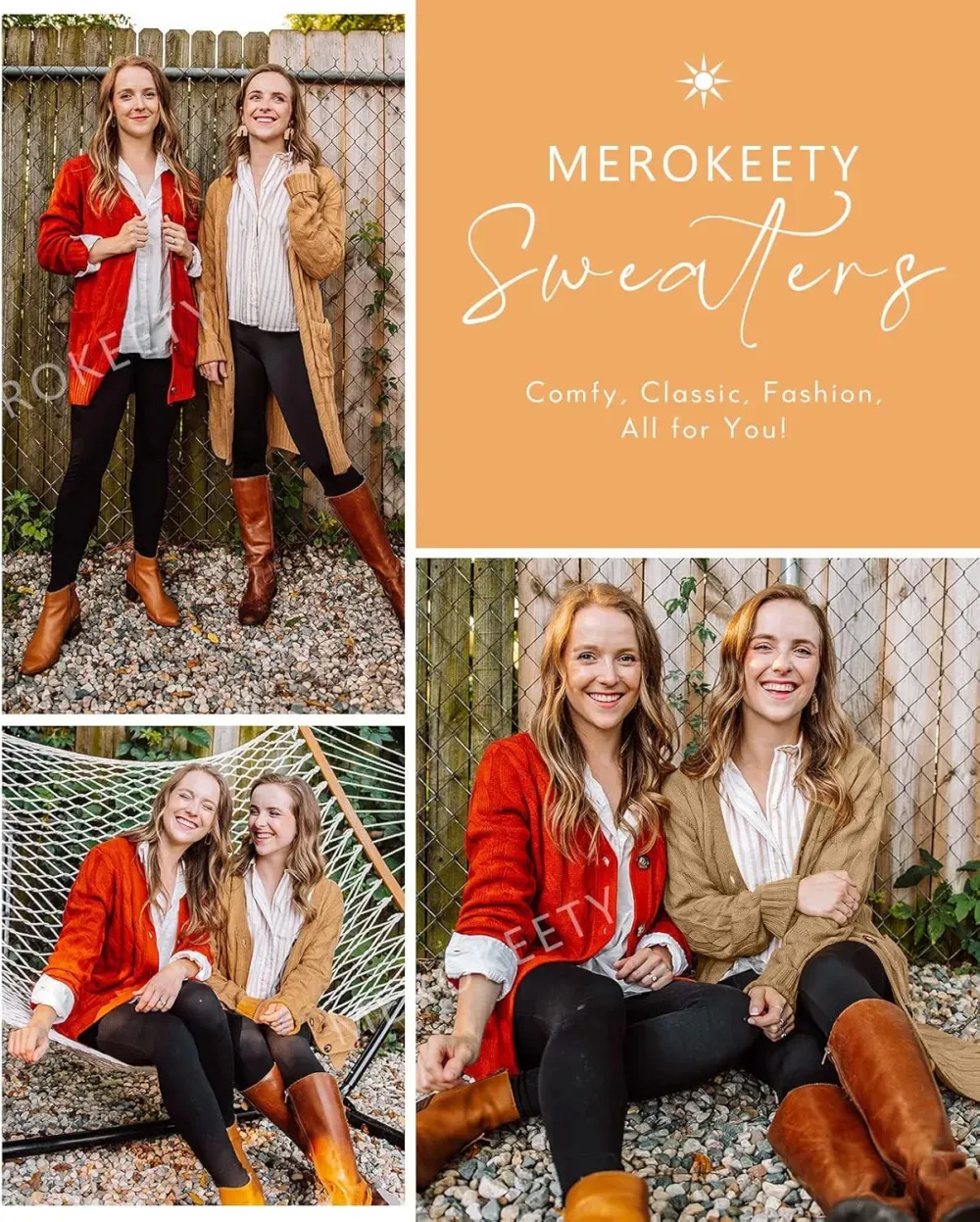 MEROKEETY Women's 2024 Fall Long Sleeve Cable Knit Sweater Open Front Cardigan Button Loose Outerwear