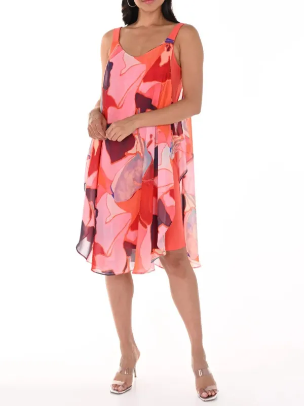 Abstract Print Sleeveless Dress