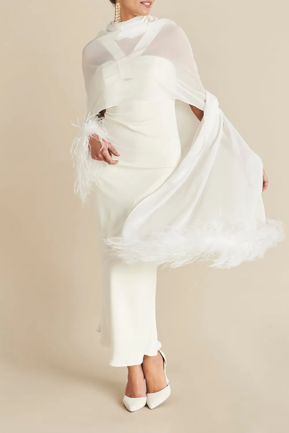 White Global Art and Tradition Mimi Shawl