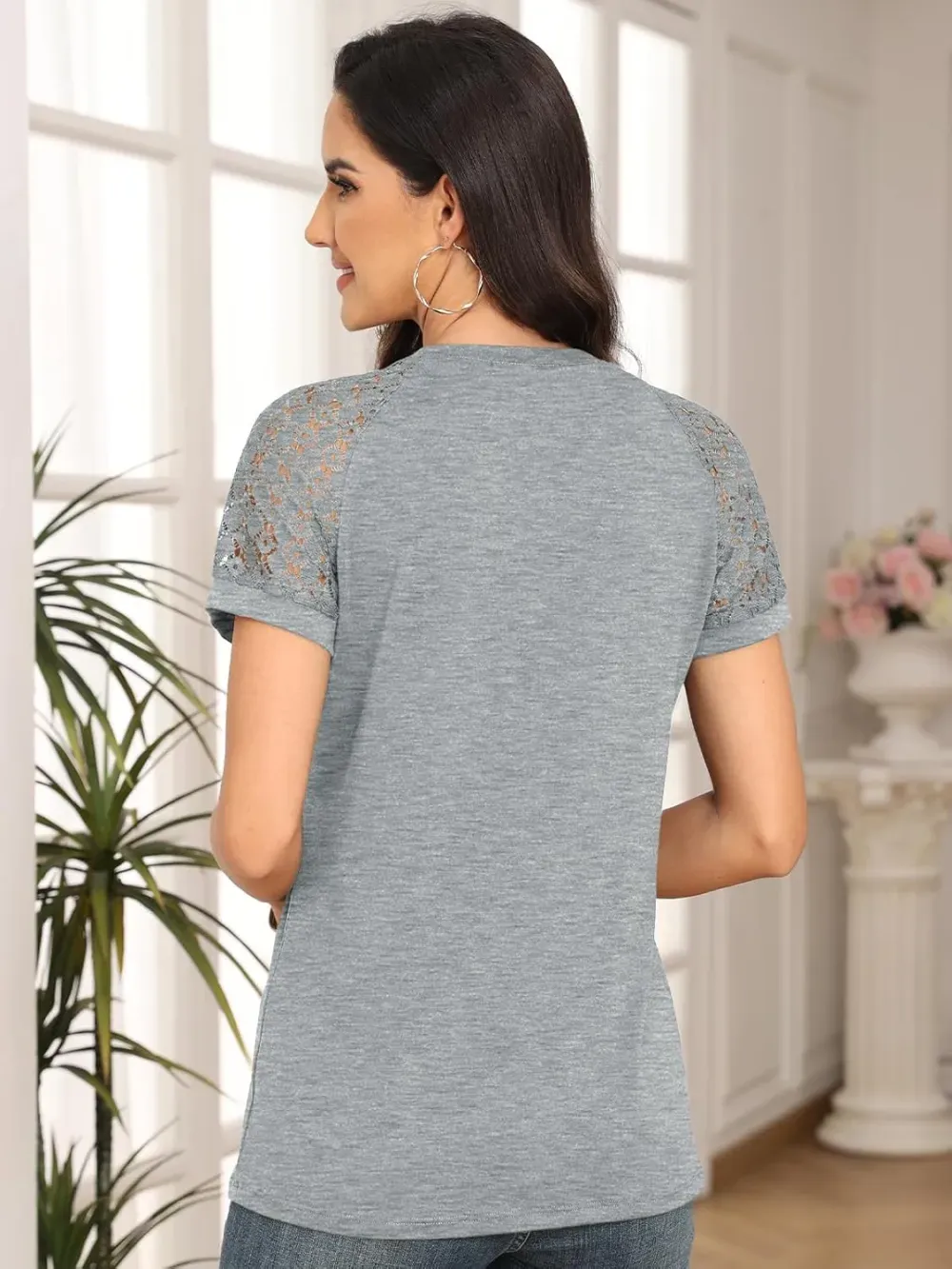 AUTOMET Womens Tshirts Trendy Fashion Tops Lace Short Sleeve Business Tee Shirts Casual Knitted Blouses Summer Outfits 2024