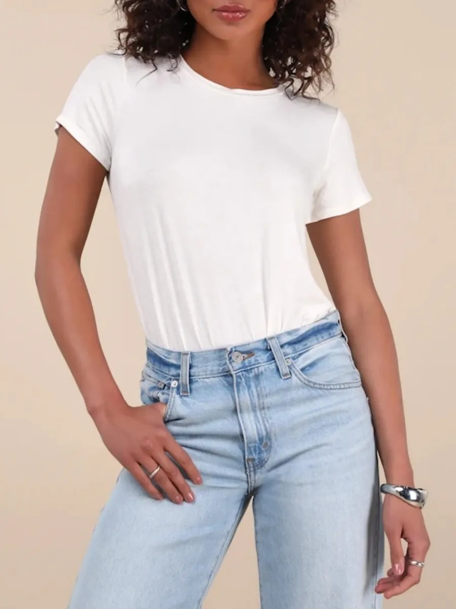Round Neck Short Sleeve Bodysuit