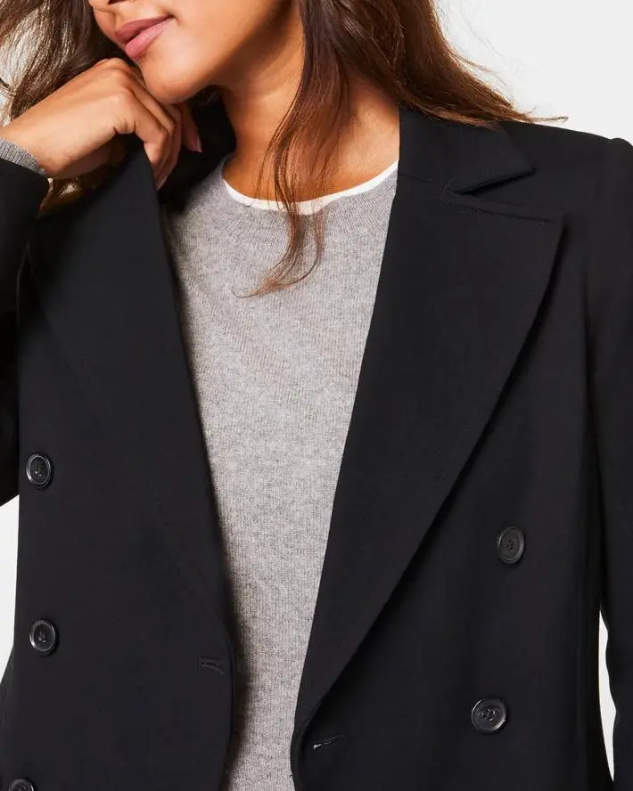 Black Mid-Length Coat Jacket