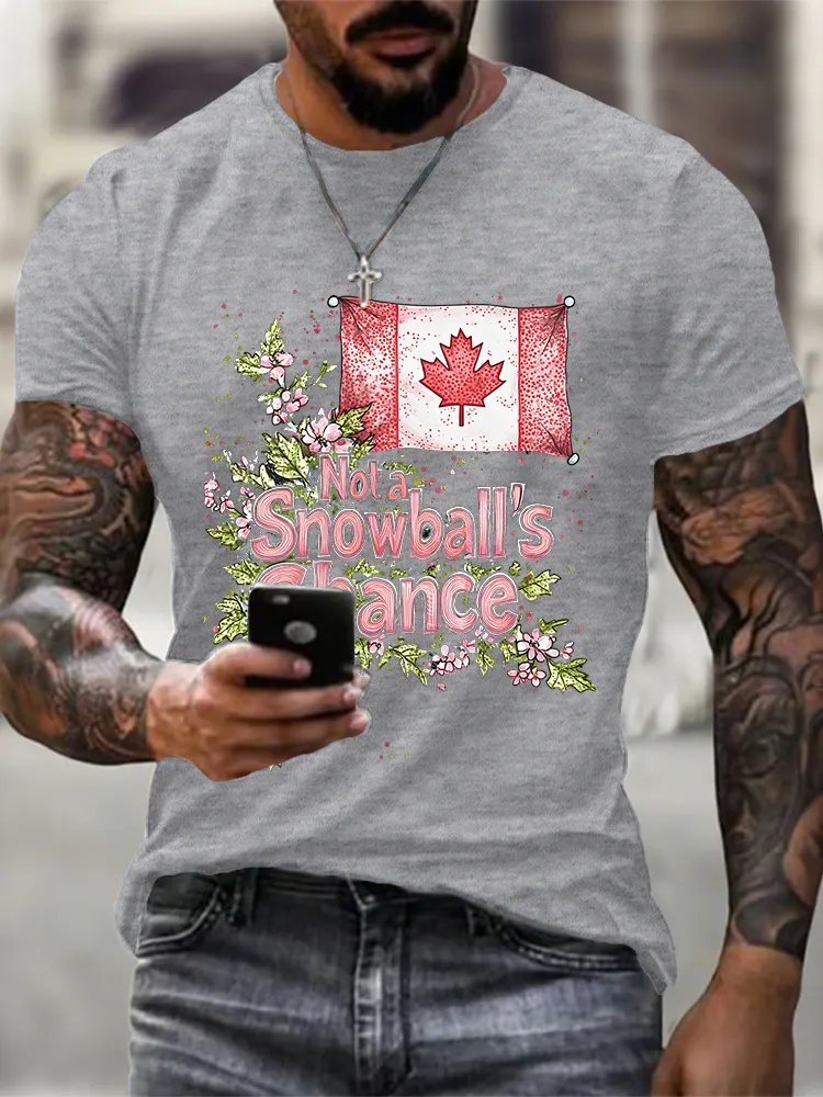 Round-Neck Short-Sleeved Shirt Not A Snowball'S Chance T-Shirt