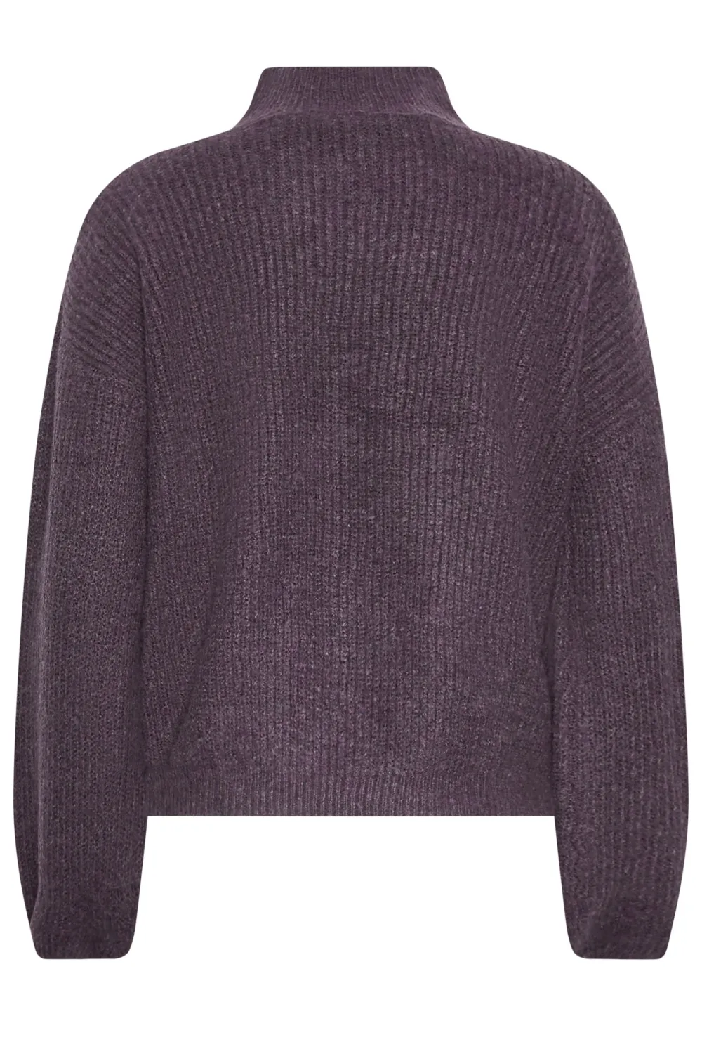 LTS Tall Dark Purple Funnel Neck Knitted Jumper