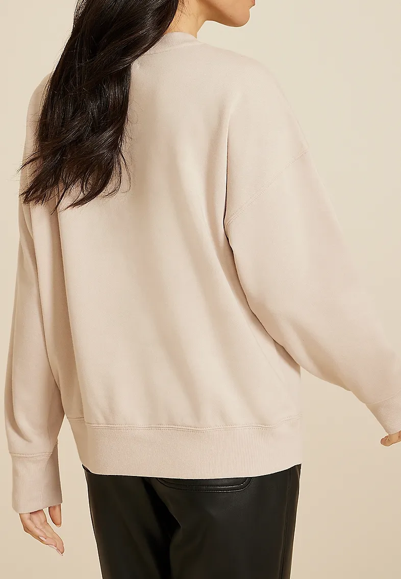 Rhinestone Embellished Relaxed Fit Sweatshirt
