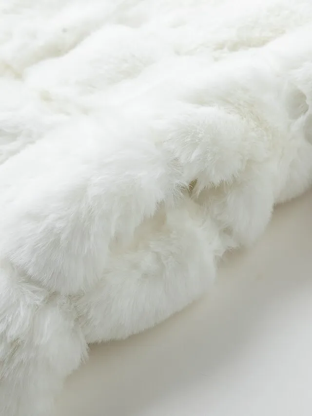 Women's Faux Fur Coat Active Elegant Comfortable Street Style Faux Fur Trim Outdoor Daily Wear Vacation Going out Faux Fur Short Coat Winter Fall Purple Pink Fuchsia Open Front Collarless Regular Fit