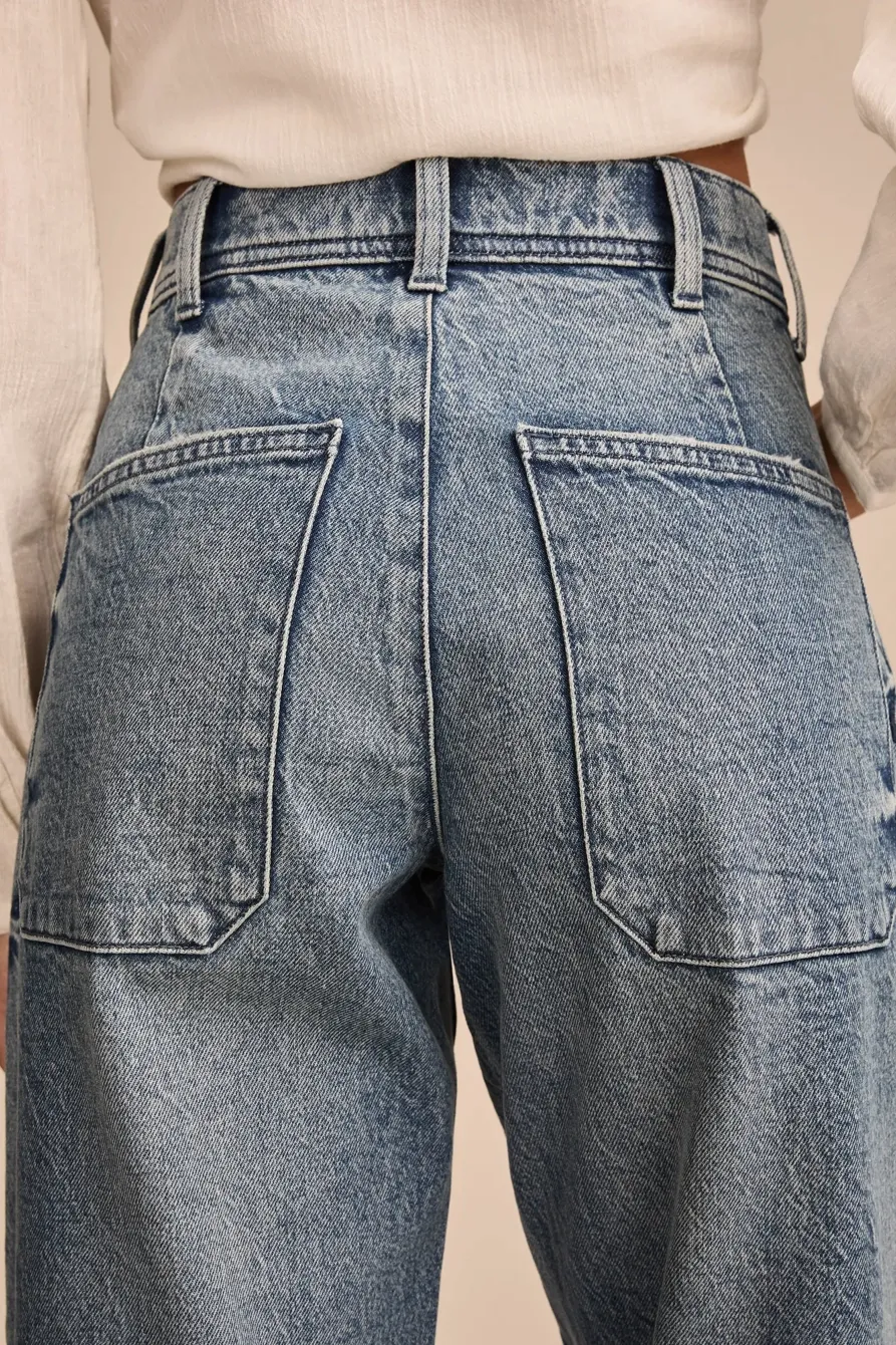 Lucky Legend Crop Patch Pocket Wide Leg