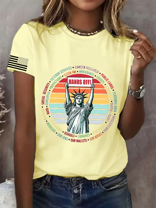 Women'S FDT “Hands Off ” Print Casual T-Shirt