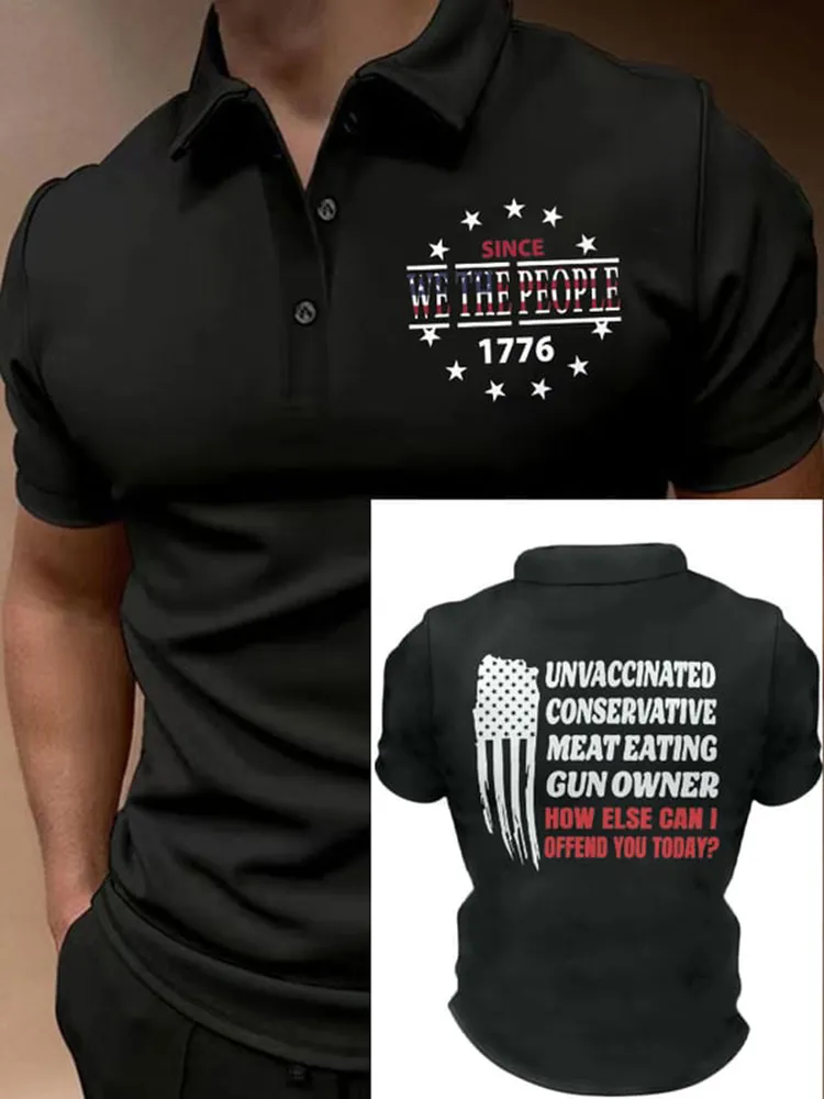 Men'S Shirt Since We The People 1776 Short-Sleeved POLO Shirt