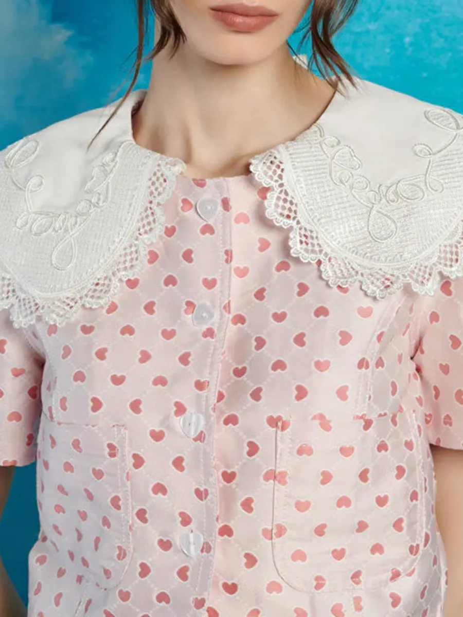 Easy Casual Wear Jacquard Bow Top