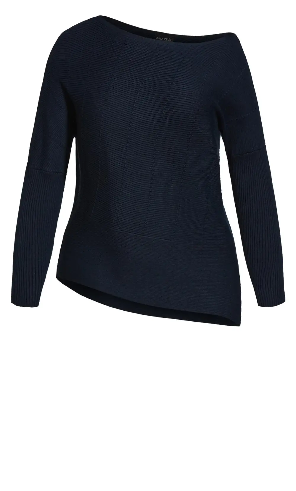 Evans Navy Blue Batwing Side Split Jumper