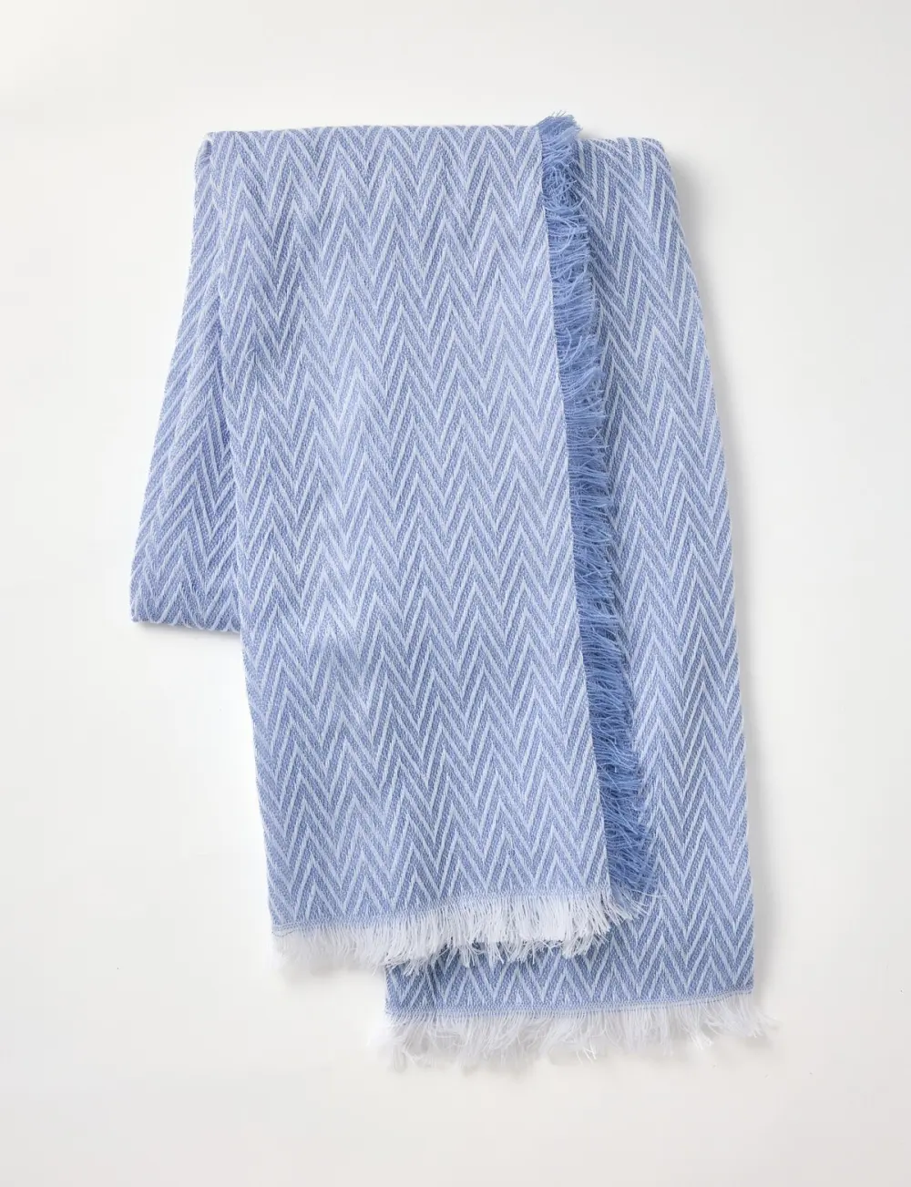 Trendy Healing Blue Herringbone Scarf