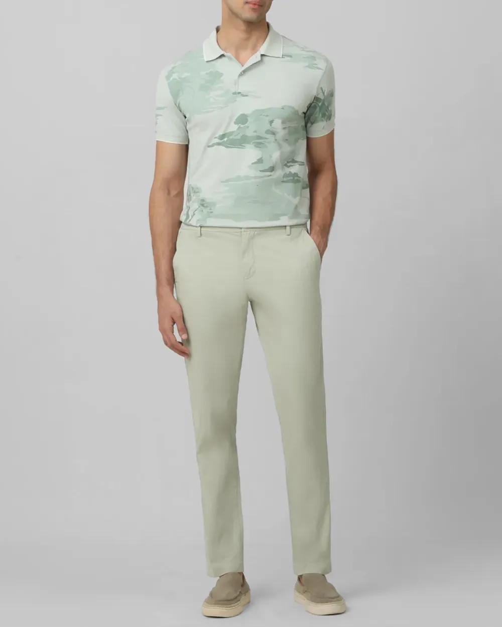 Daily Simple And Slimming Light Green Polo Shirt