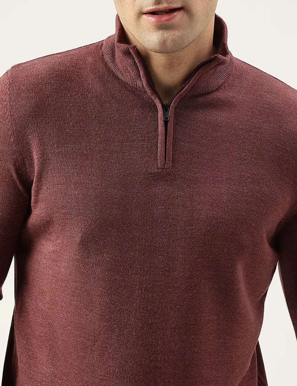 Brick Red Half-Zip Sweaters