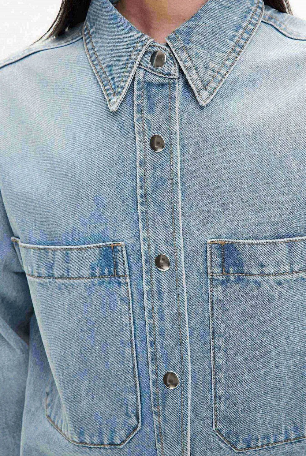 Light-Colored Denim Casual Shirt