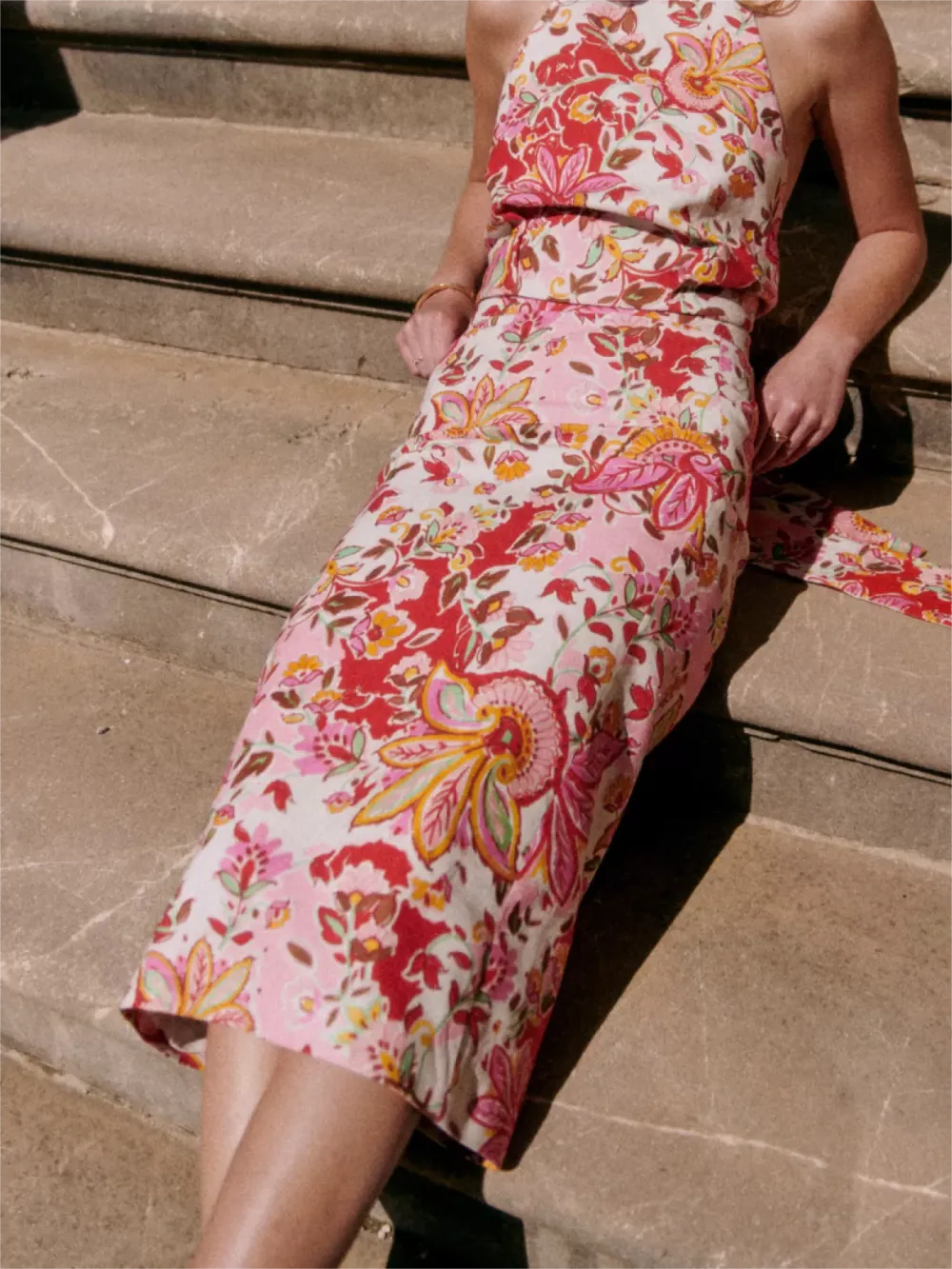 Midi-Length Lined Skirt