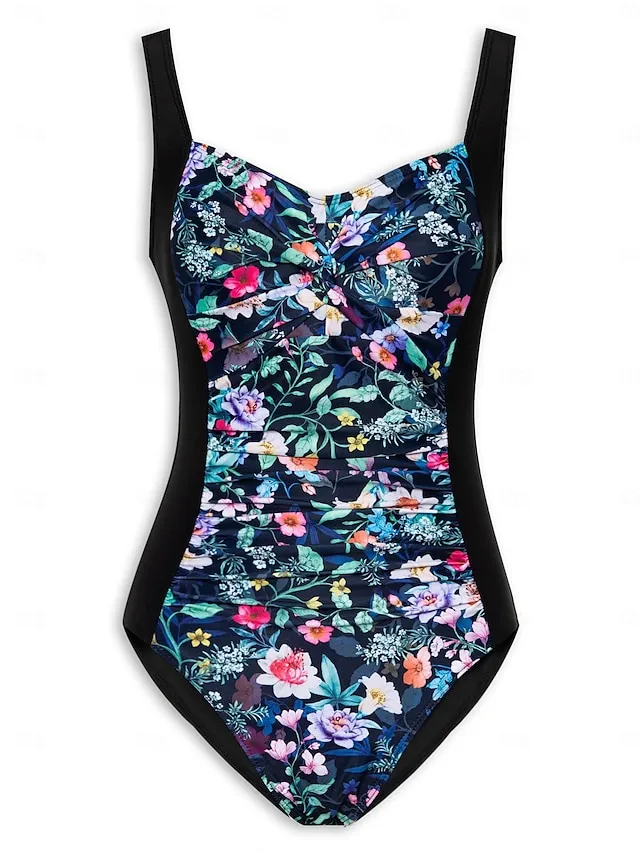 Cross Back Floral Onepiece Swimsuit