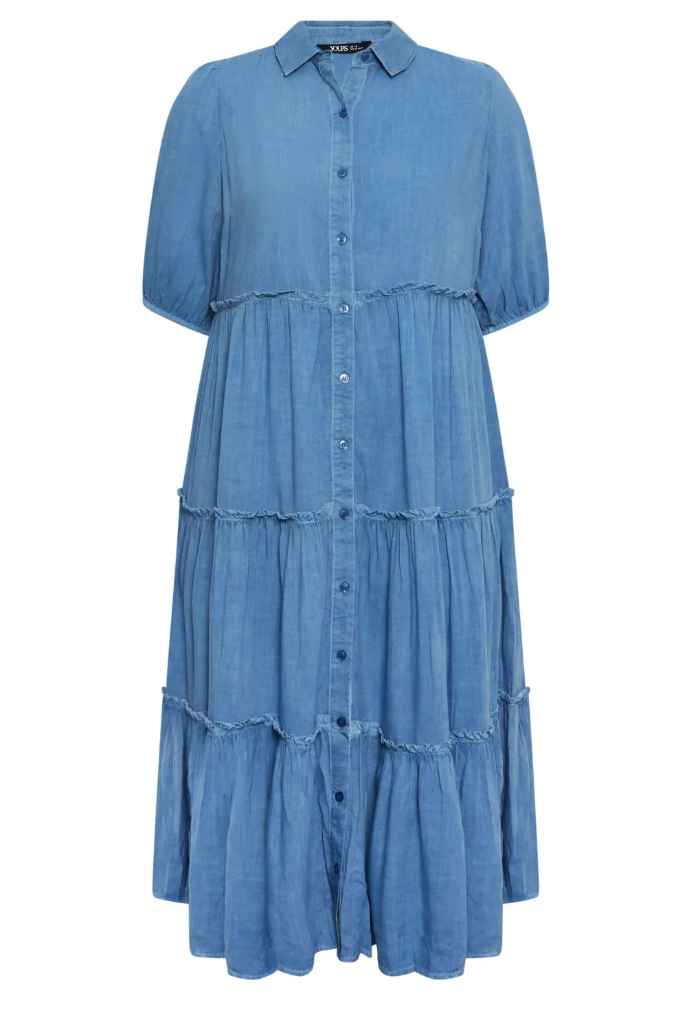 YOURS Curve 2 PACK Blue & Black Wash Chambray Dress