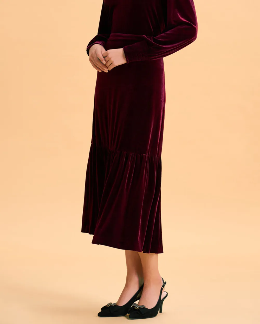 Velvet Midi Skirt