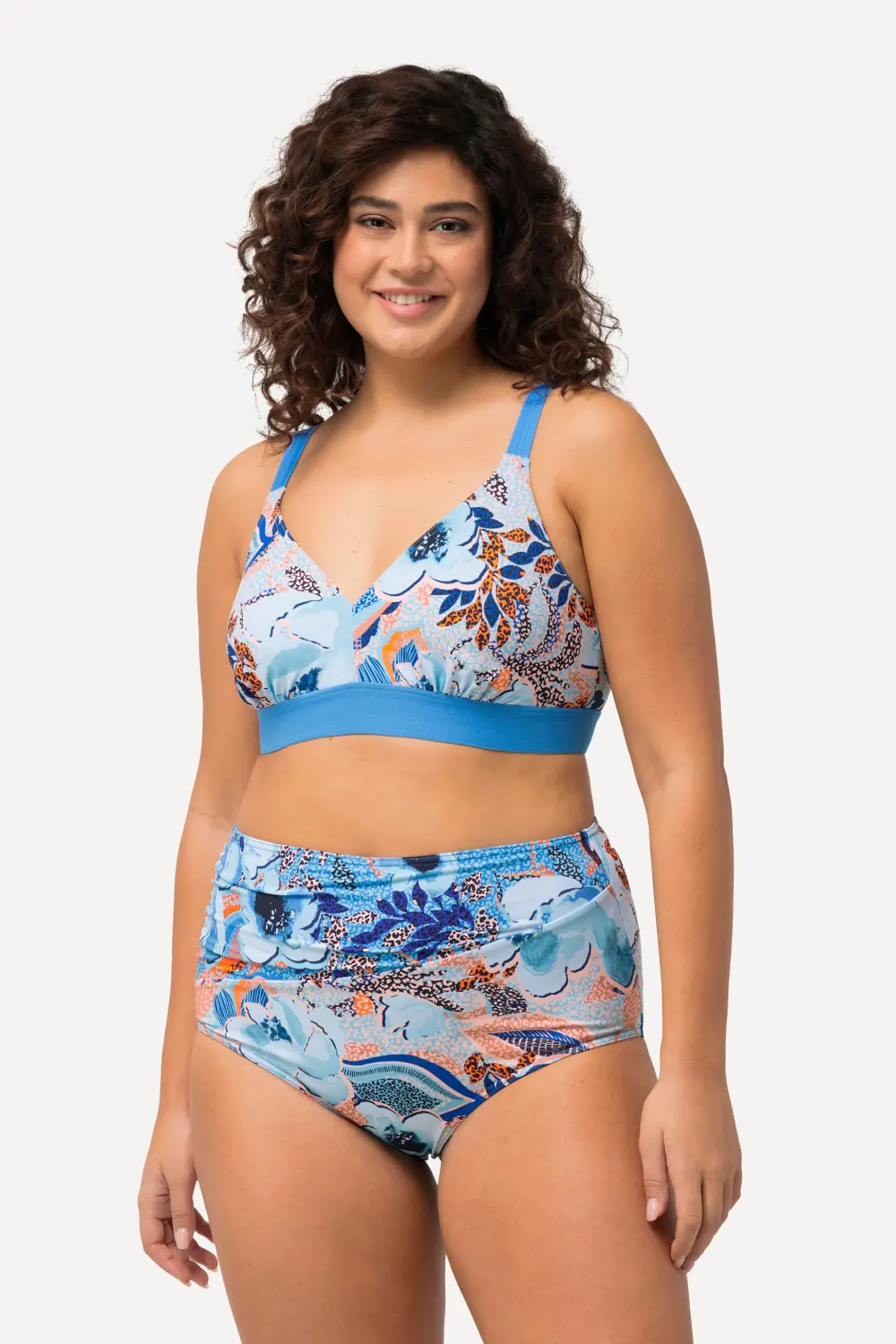 Bikini floraler Druck ohne Softcups High Waist