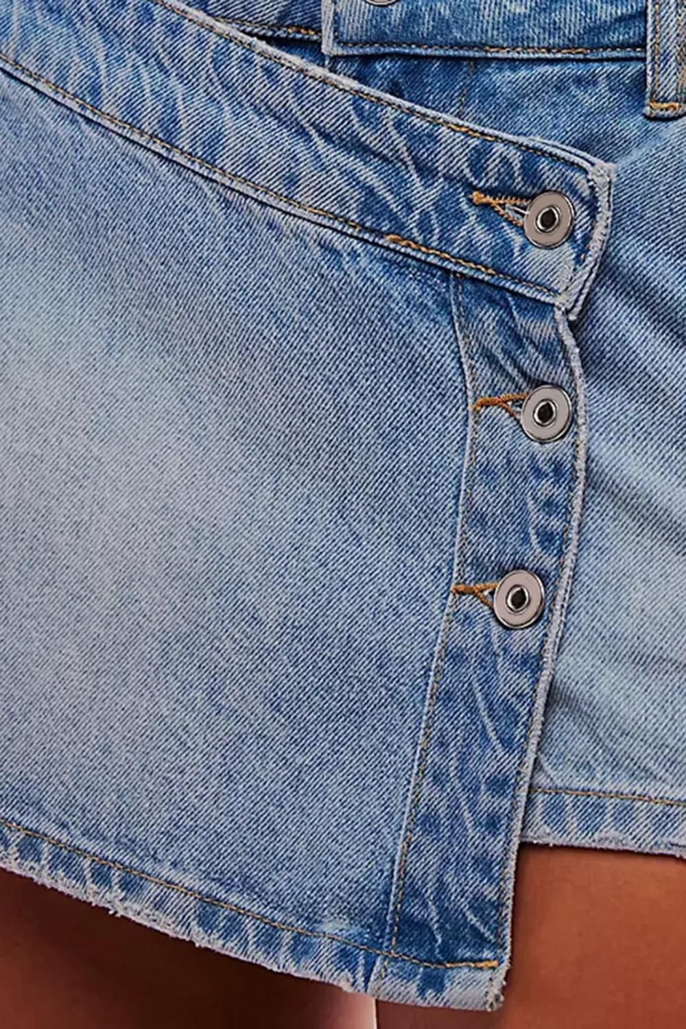 Denim Asymmetric Mini Skirt