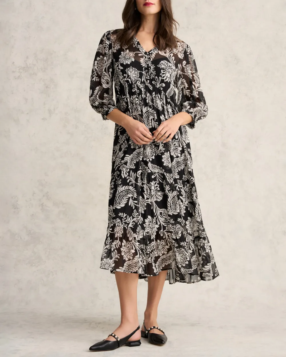 Printed Tiered Dress