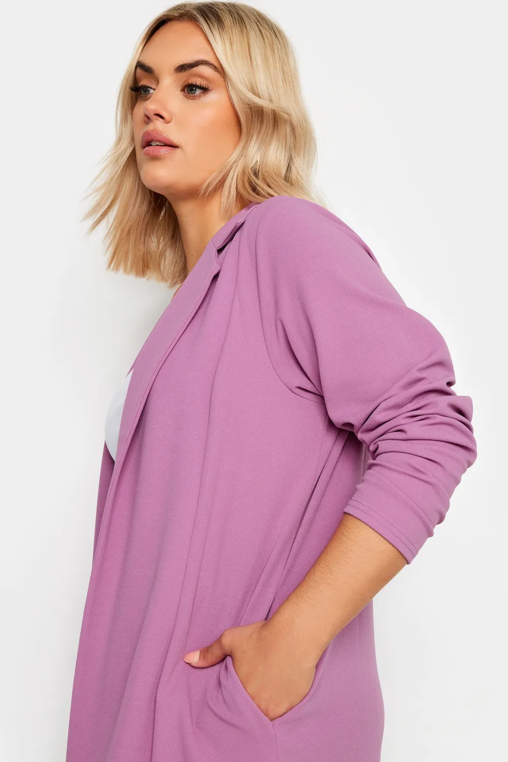 YOURS Curve Hot Pink Longline Blazer