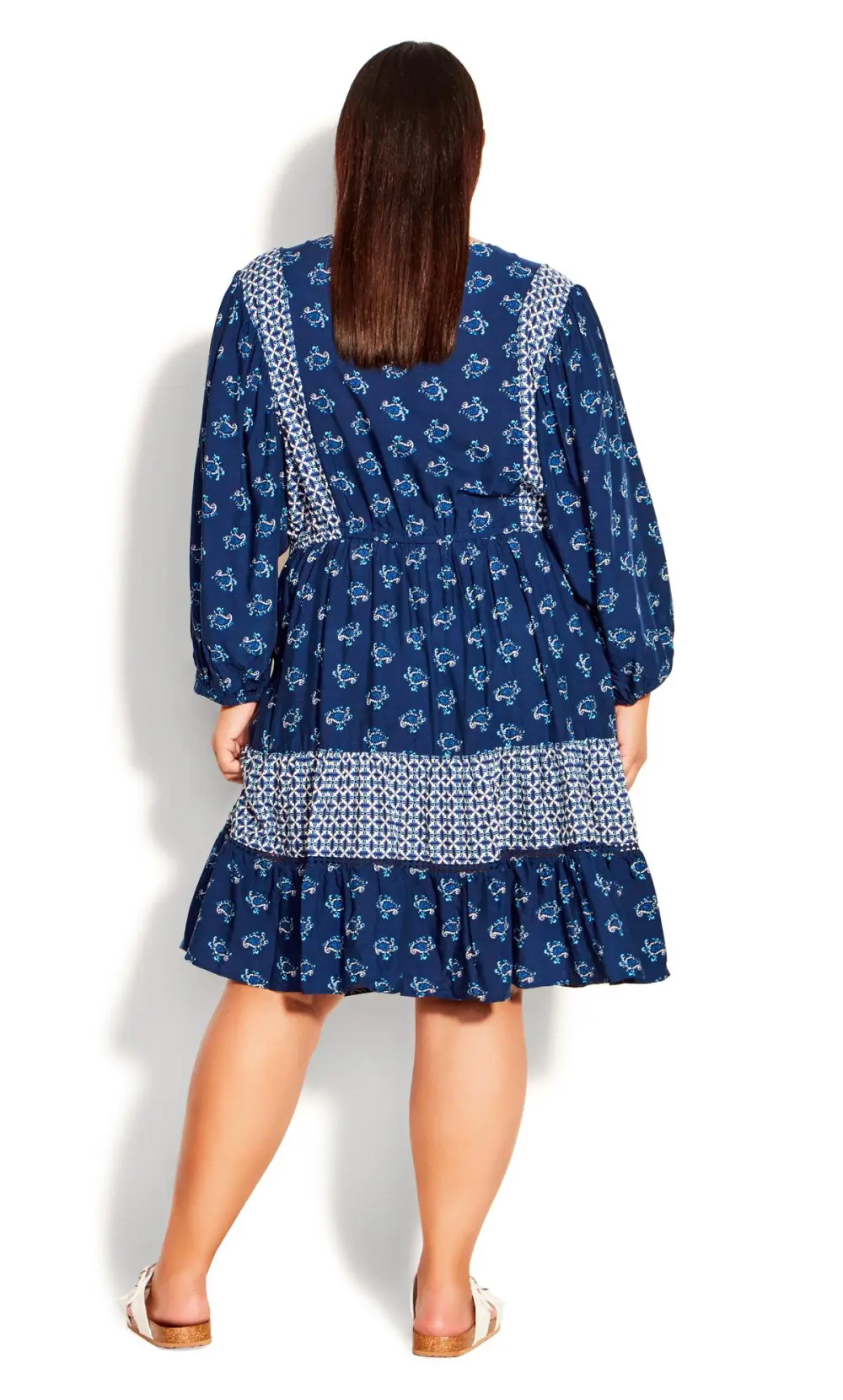 Evans Navy Blue Floral Tunic Smock Dress