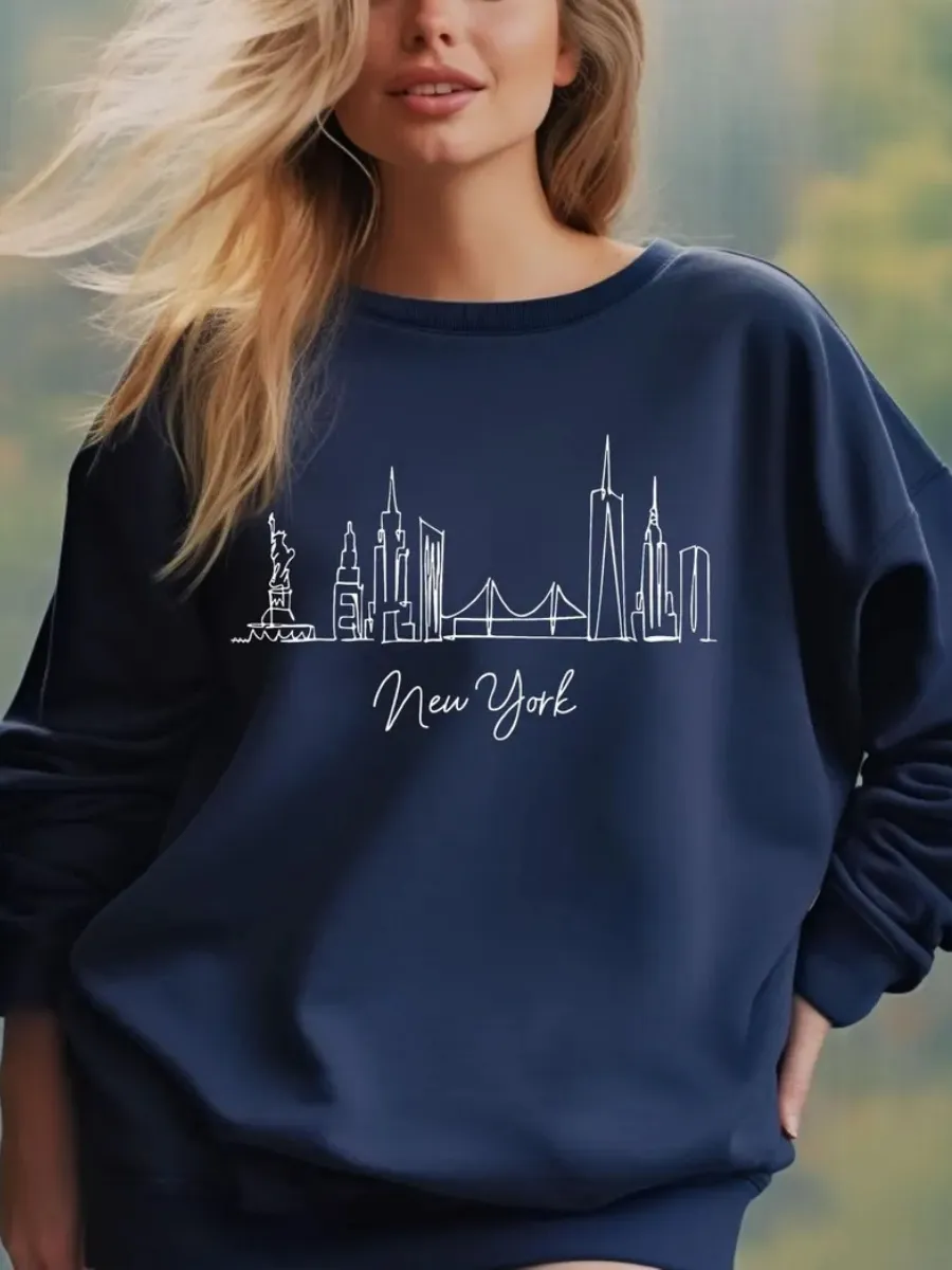 Minimalist Landmark Print Sweatshirt