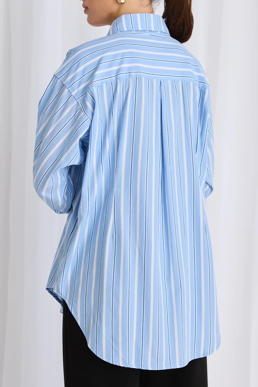 Blue Stripe Oversized Shirt