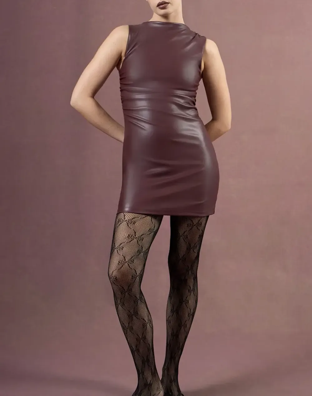 Tie Front Linen Blend Mini Dress