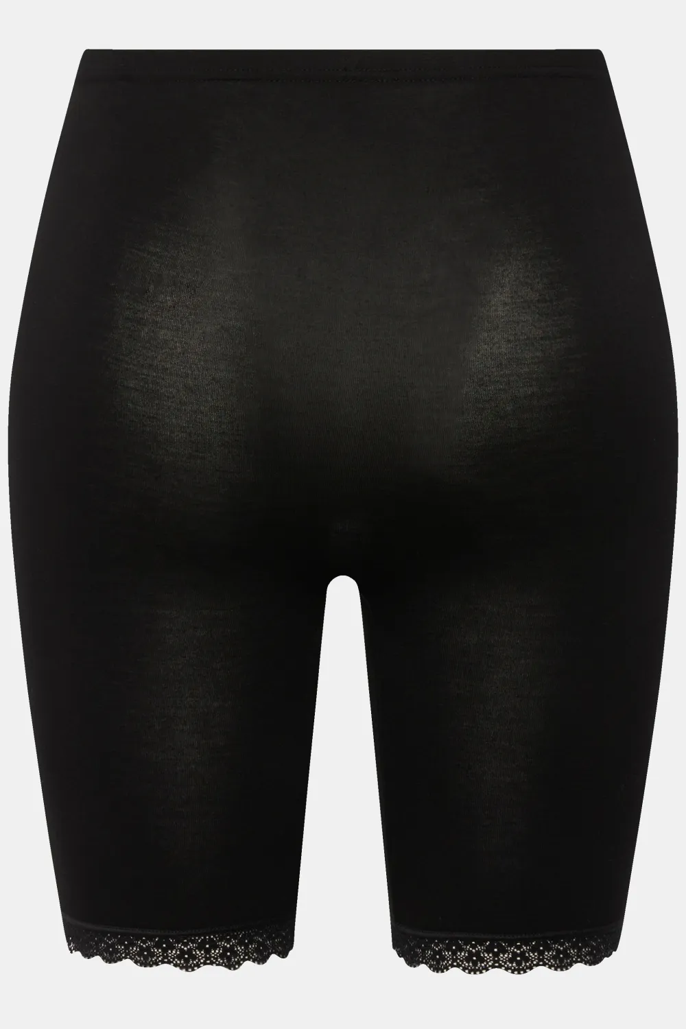 Lace Hem Stretch Viscose Knit Bicycle Length Lounge Shorts