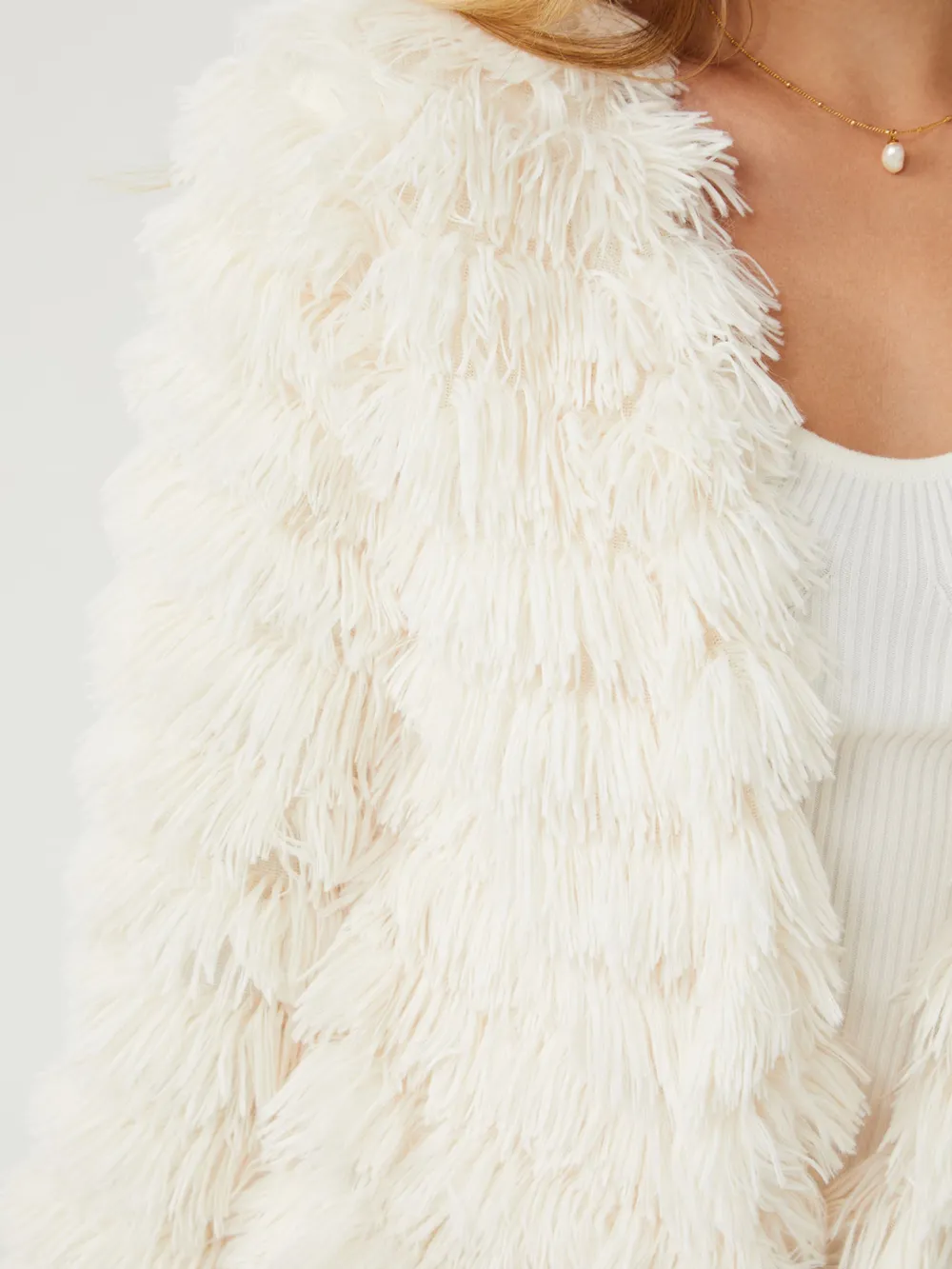 White Daily Long sleeves Jacket